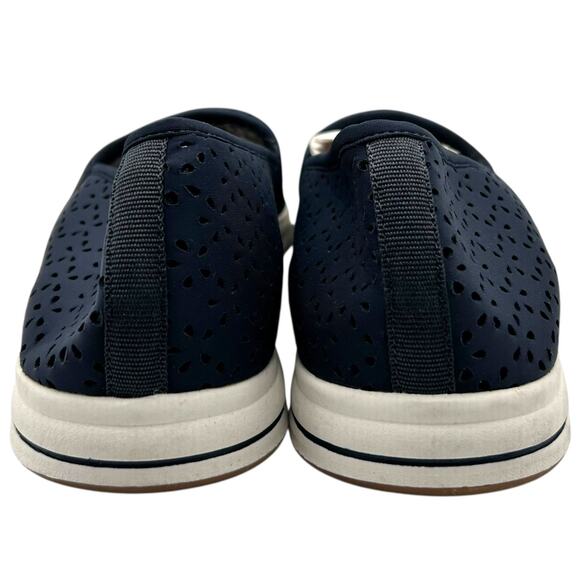 Clarks Cloudsteppers Women's Navy Breeze Emily Stretch Slip-Ons Size 12W - Picture 8 of 11